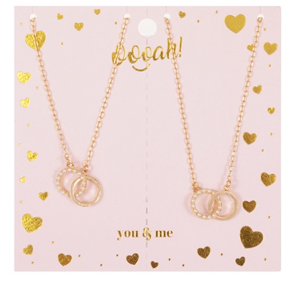 Mom and Daughter Infinty Ring Pendant Necklace Set - Picture 3 of 3